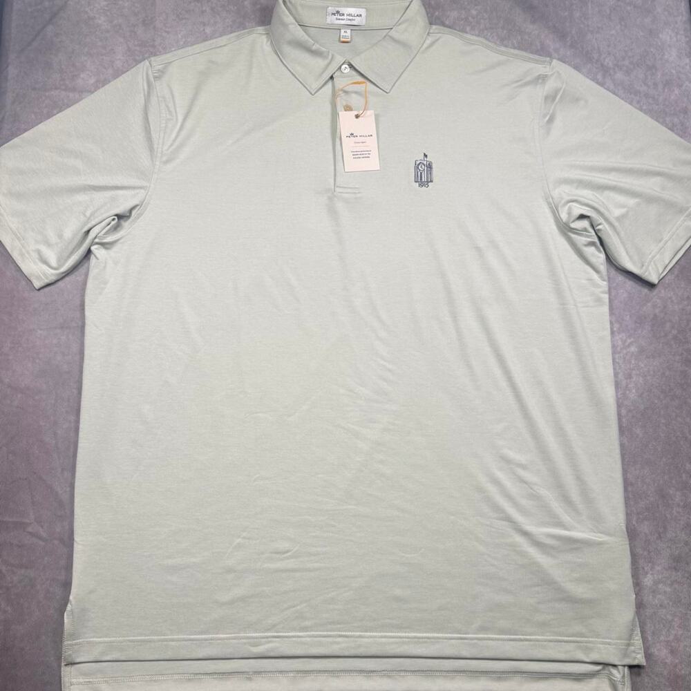 NWT Peter Millar Olympia Fields Country Club Polo Sage/Taupe XL